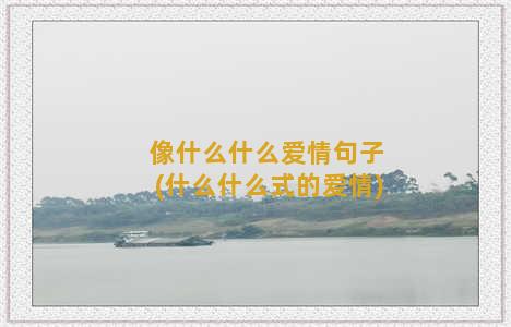 像什么什么爱情句子(什么什么式的爱情)