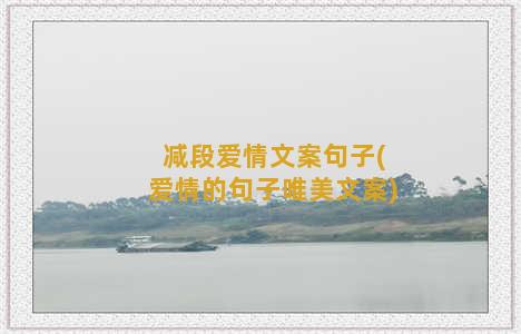 减段爱情文案句子(爱情的句子唯美文案)